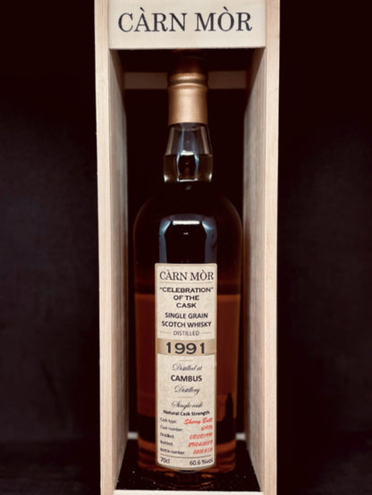 Carn Mor Celebration of the Cask: Cambus 1991 Single Grain Scotch Whisky ABV 60.6%